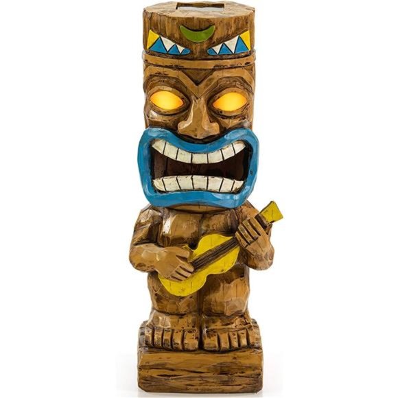 Accents Ukulele Tiki Solar Light For Home Outdoor Decor Ukulele Tiki